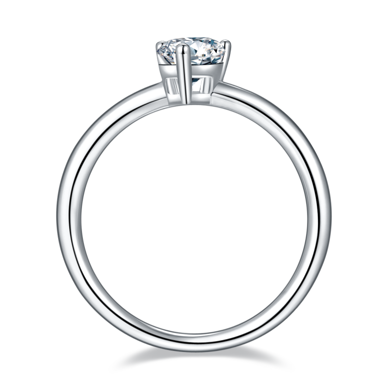 1CT Moissanite Ring In Sterling Silver