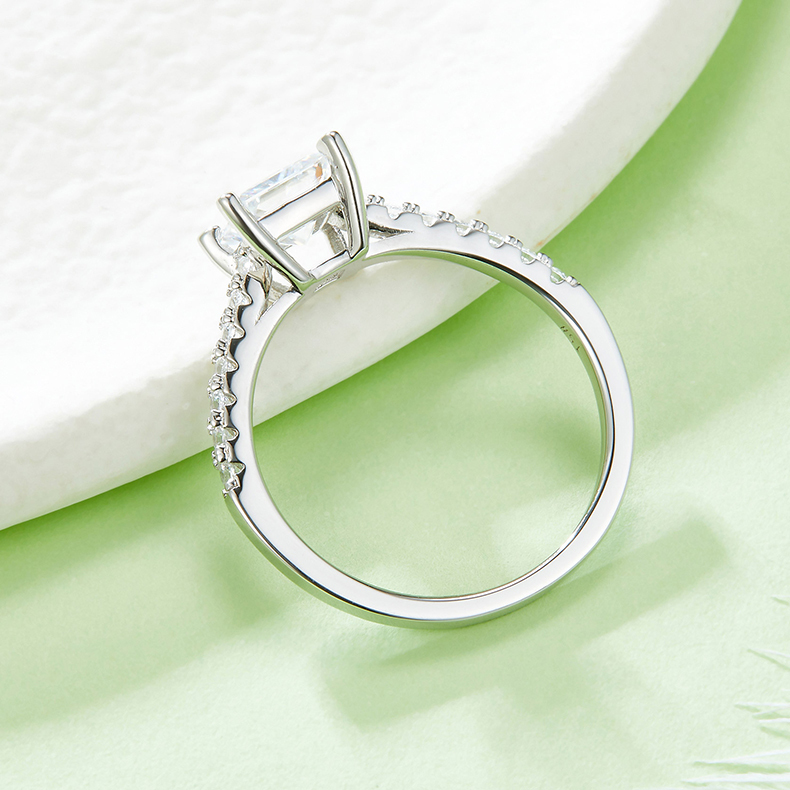 1CT Moissanite Ring In Sterling Silver