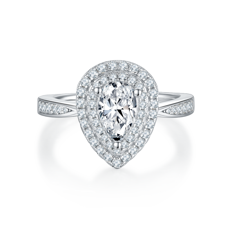 1CT Moissanite Ring In Sterling Silver