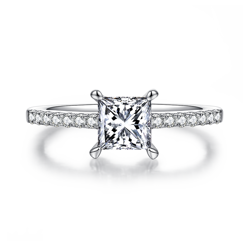 1CT Moissanite Ring In Sterling Silver