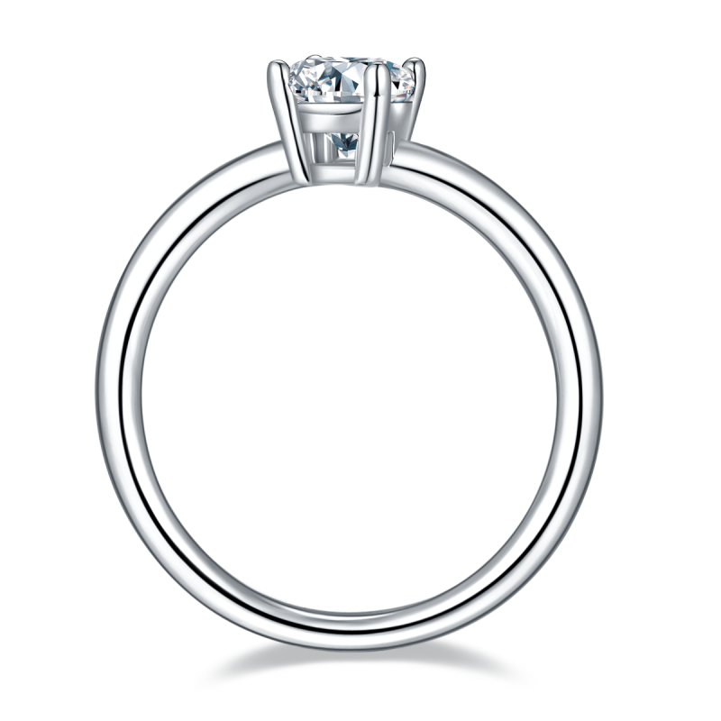 1CT Moissanite Ring In Sterling Silver