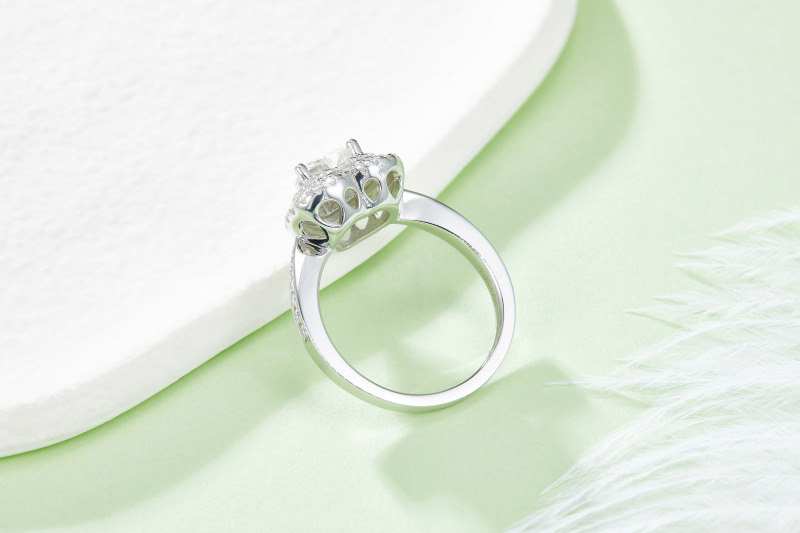 1CT Moissanite Ring In Sterling Silver