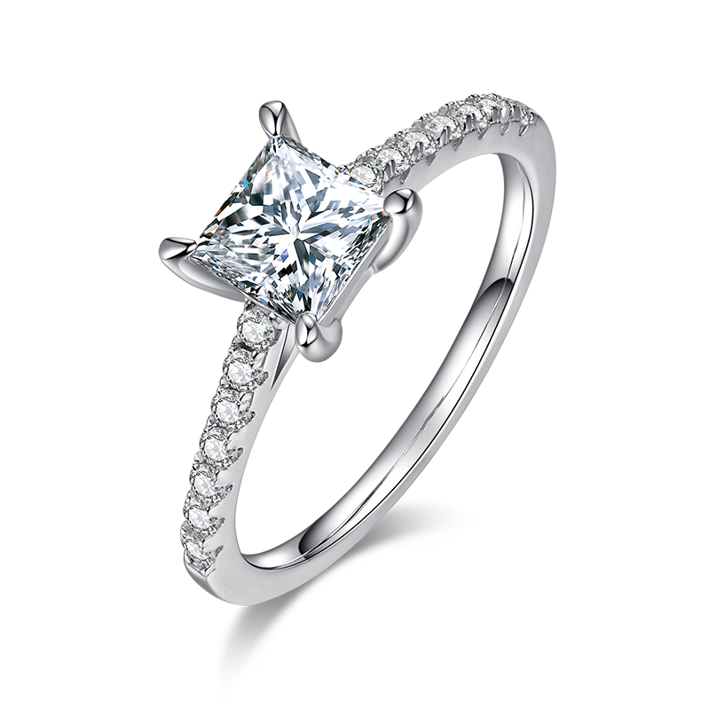 1CT Moissanite Ring In Sterling Silver