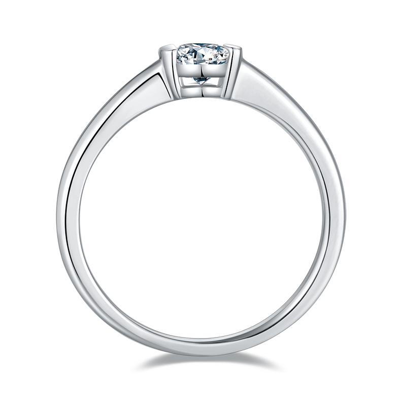 0.5CT Moissanite Ring In Sterling Silver