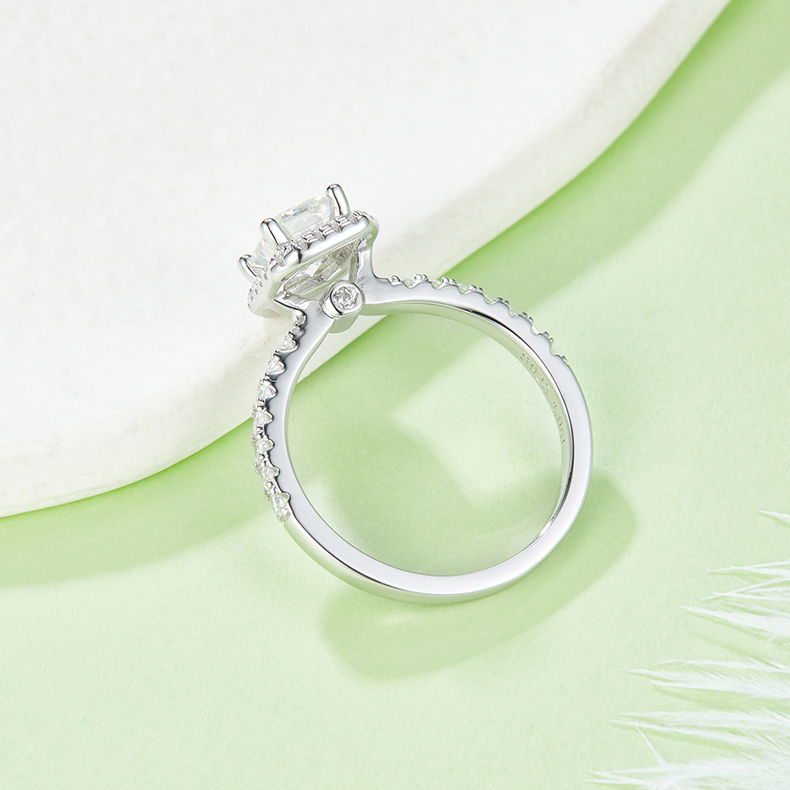 1CT Moissanite Ring In Sterling Silver