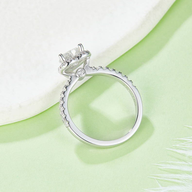 1CT Moissanite Ring In Sterling Silver