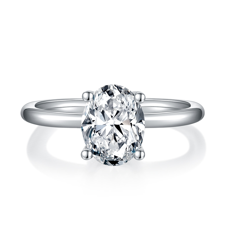 2CT Moissanite Ring In Sterling Silver