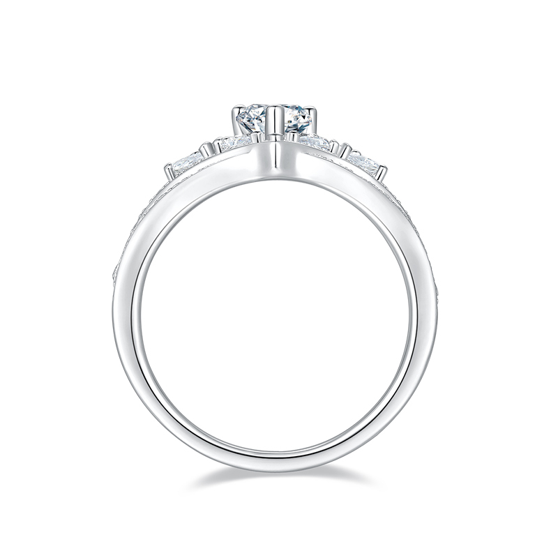 1CT Moissanite Ring In Sterling Silver