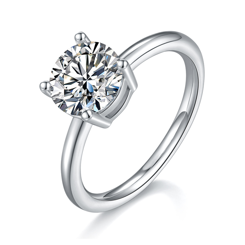 2CT Moissanite Ring In Sterling Silver