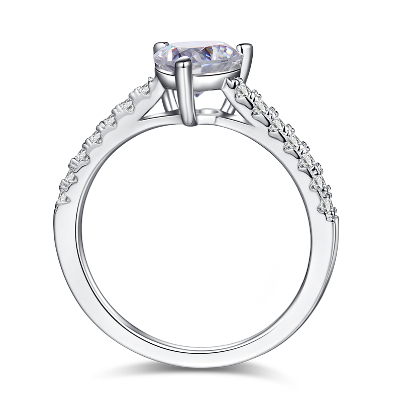 1CT Moissanite Ring In Sterling Silver