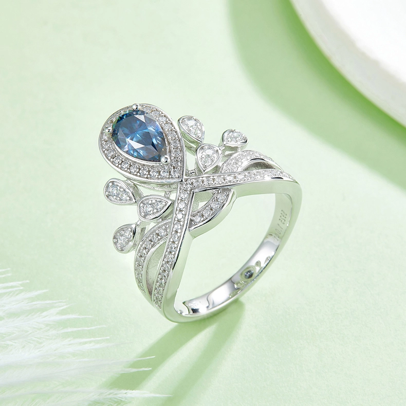 1CT Moissanite Ring In Sterling Silver