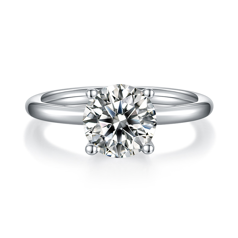 2CT Moissanite Ring In Sterling Silver