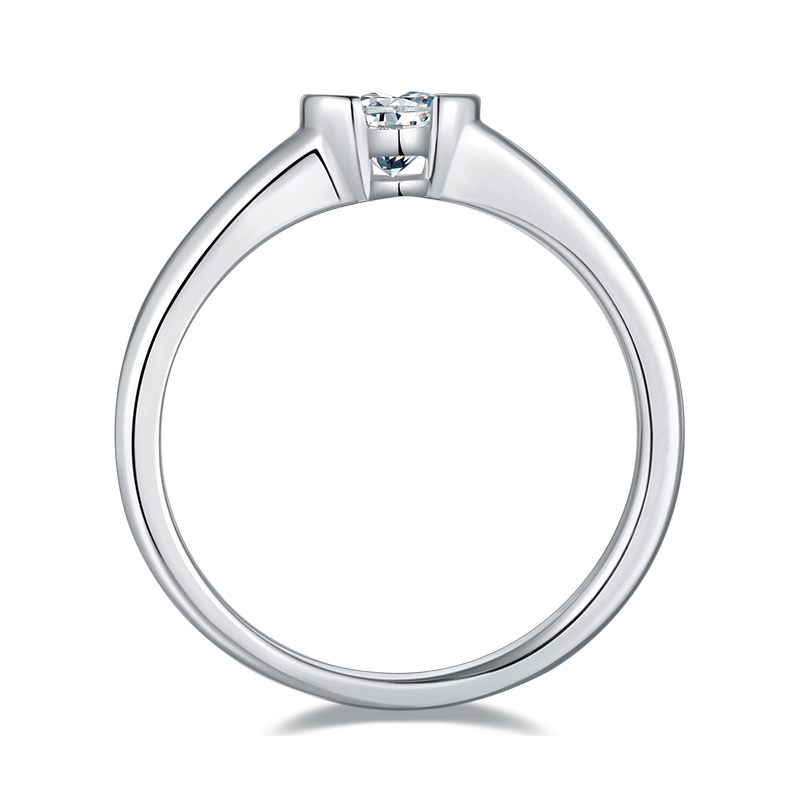 0.5CT Moissanite Ring In Sterling Silver