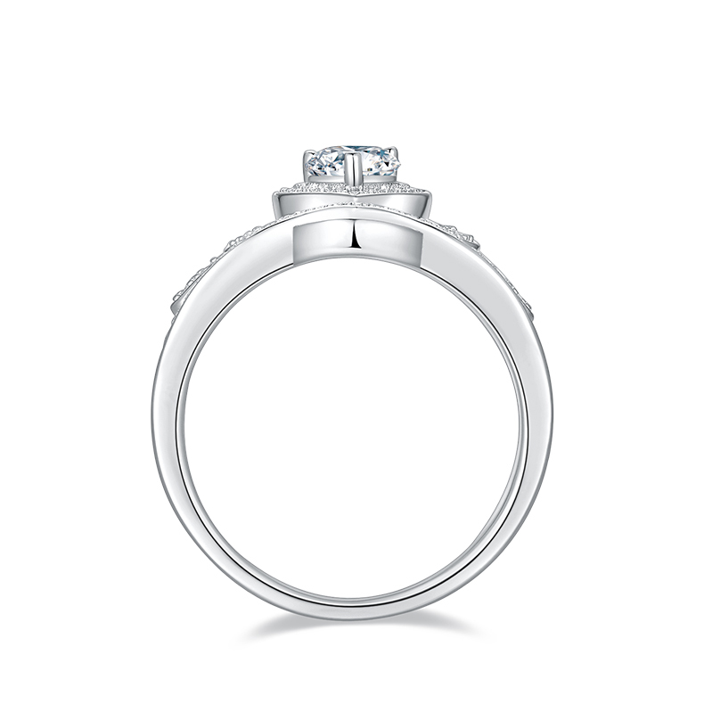 1CT Moissanite Ring In Sterling Silver