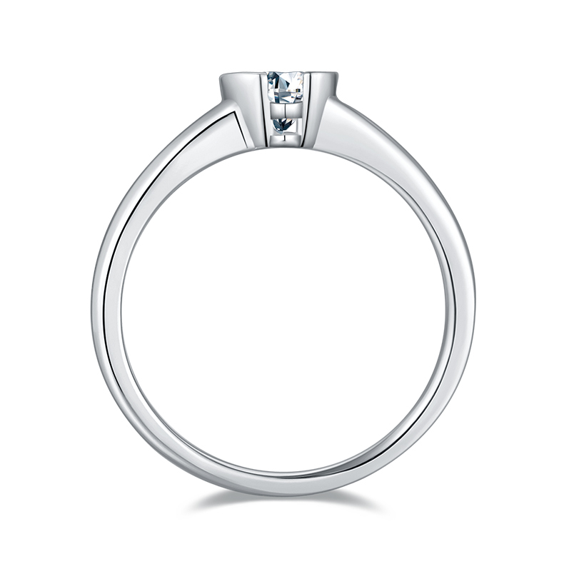 0.5CT Moissanite Ring In Sterling Silver