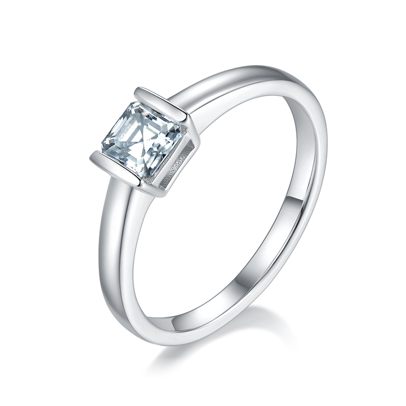 0.5CT Moissanite Ring In Sterling Silver