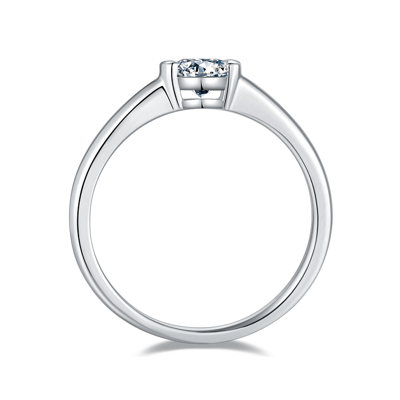 0.5CT Moissanite Ring In Sterling Silver