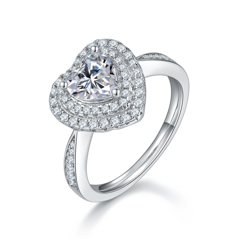 1CT Moissanite Ring In Sterling Silver