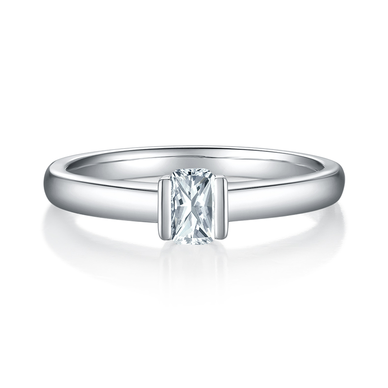 0.5CT Moissanite Ring In Sterling Silver