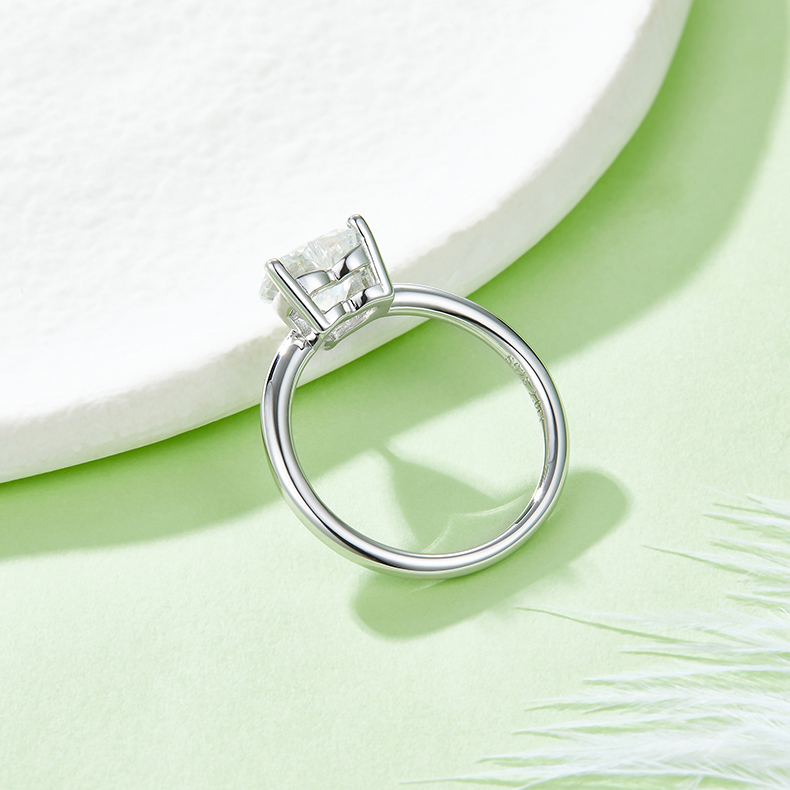 2CT Moissanite Ring In Sterling Silver