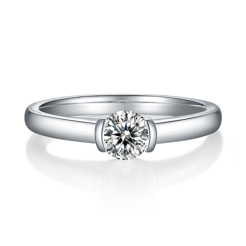 0.5CT Moissanite Ring In Sterling Silver