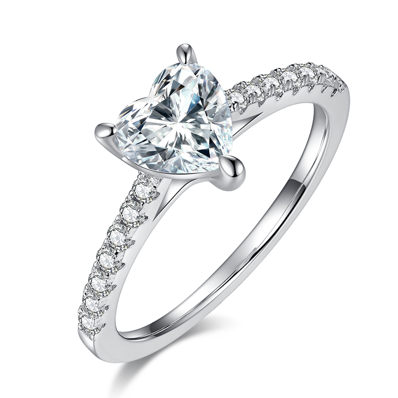 1CT Moissanite Ring In Sterling Silver