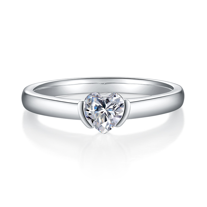 0.5CT Moissanite Ring In Sterling Silver