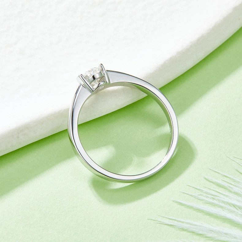 0.5CT Moissanite Ring In Sterling Silver