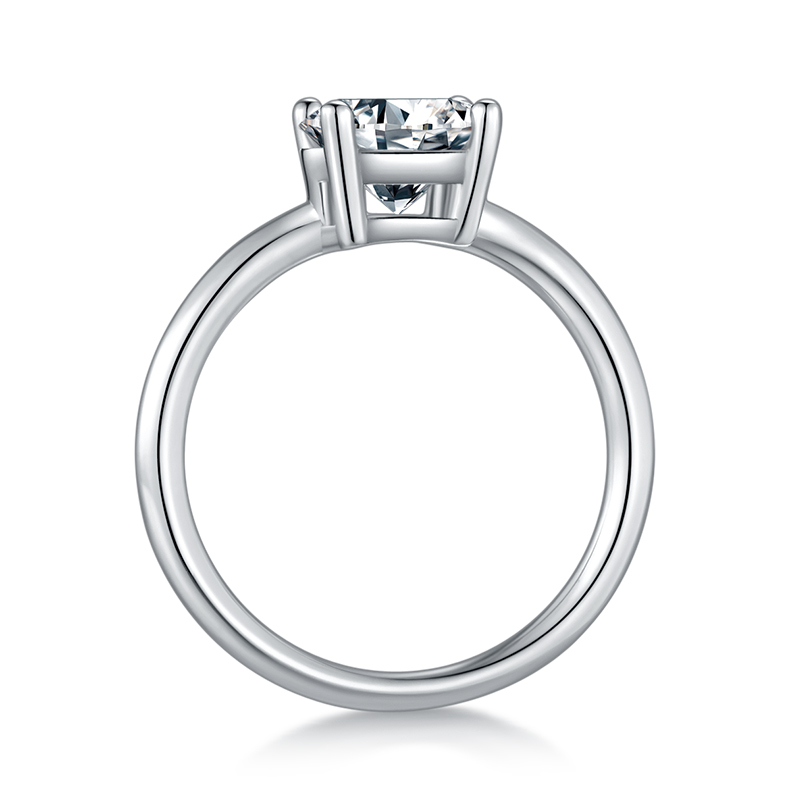 2CT Moissanite Ring In Sterling Silver