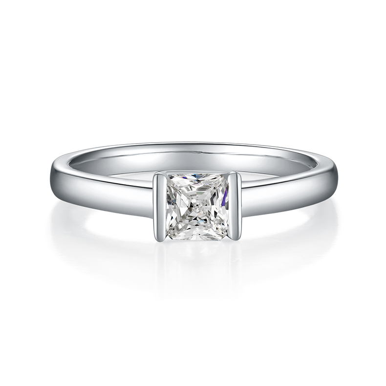 0.5CT Moissanite Ring In Sterling Silver