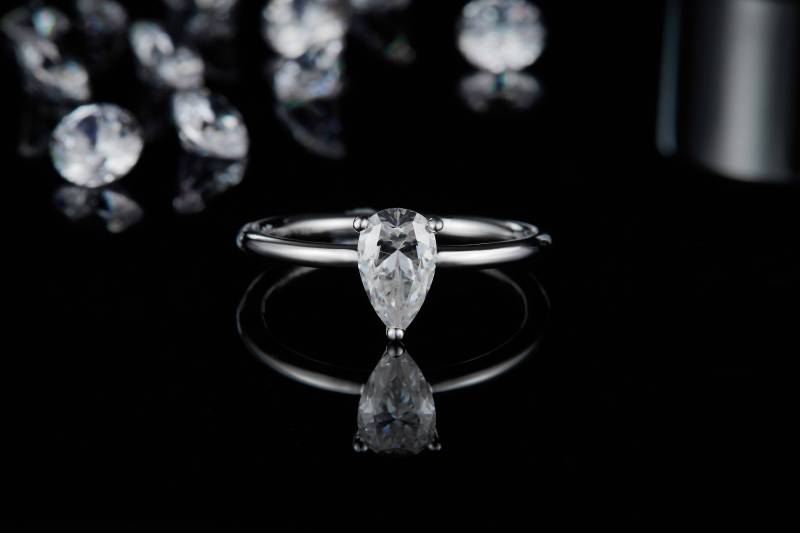 1CT Moissanite Ring In Sterling Silver