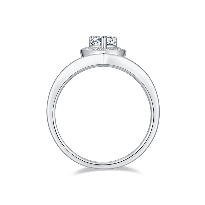 1CT Moissanite Ring In Sterling Silver