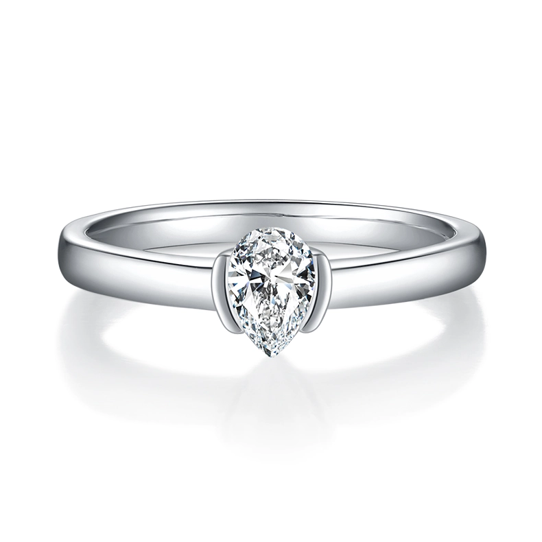 0.5CT Moissanite Ring In Sterling Silver