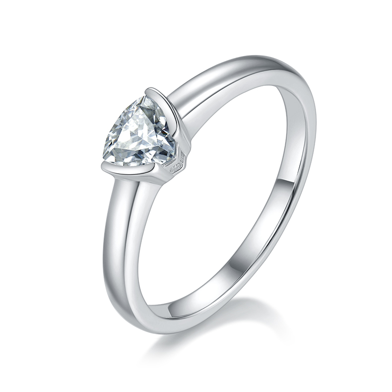 0.5CT Moissanite Ring In Sterling Silver