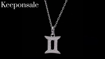 Zodiac Star Sign "Gemini" Moissanite Sterling Silver Necklace