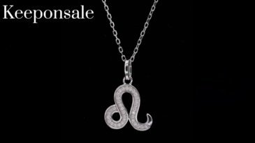 Zodiac Star Sign "Leo" Moissanite Sterling Silver Necklace