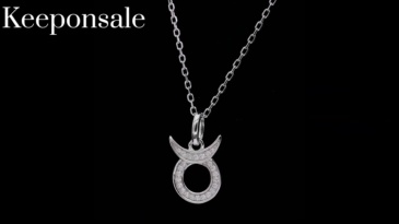 Zodiac Star Sign "Taurus" Moissanite Sterling Silver Necklace