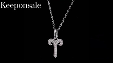 Zodiac Star Sign “Aries” Moissanite Sterling Silver Necklace