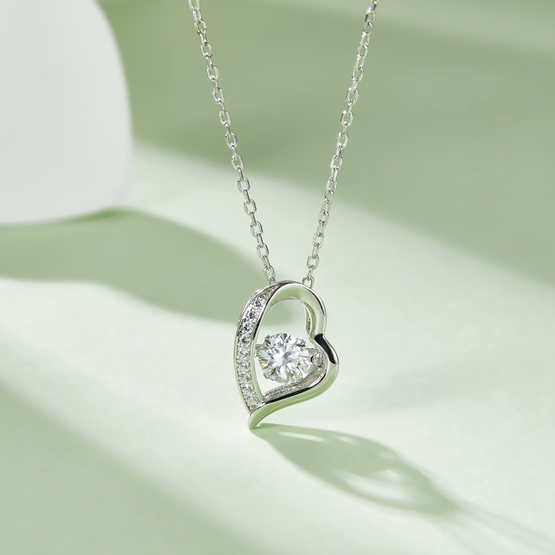 0.5CT Moissanite Sterling Silver Necklace