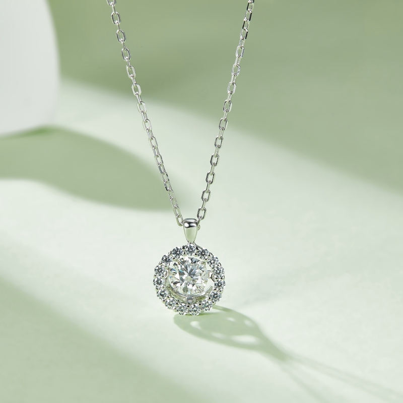 0.5CT Moissanite Sterling Silver Necklace