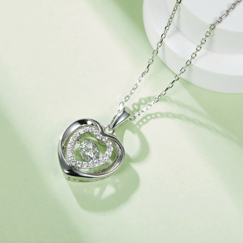 0.5CT Moissanite Sterling Silver Necklace