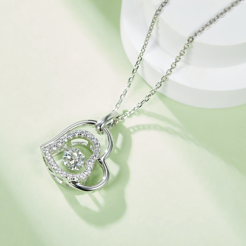 0.5CT Moissanite Sterling Silver Necklace