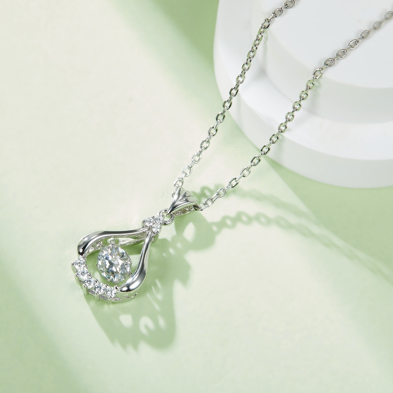 0.5CT Moissanite Sterling Silver Necklace