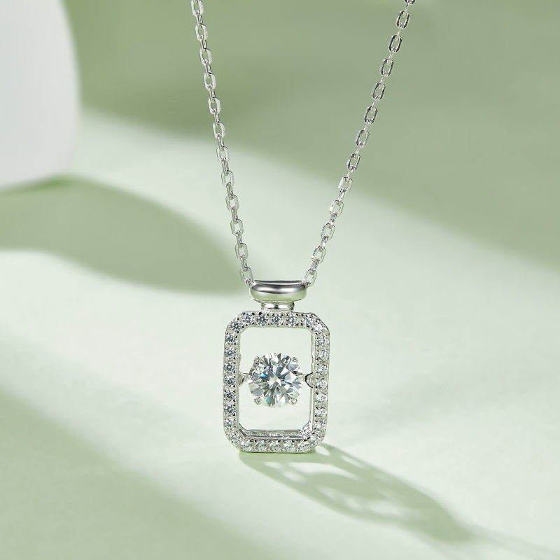 0.5CT Moissanite Sterling Silver Necklace