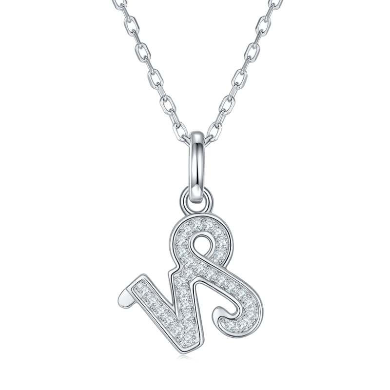 Zodiac Star Sign "Capricorn" Moissanite Sterling Silver Necklace