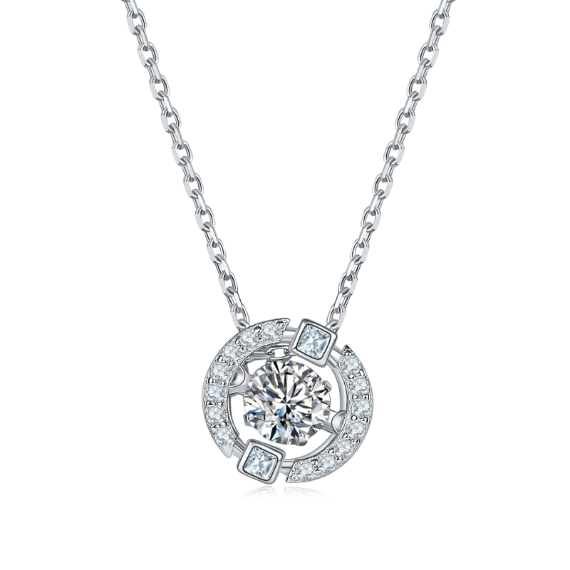 0.5CT Moissanite Sterling Silver Necklace