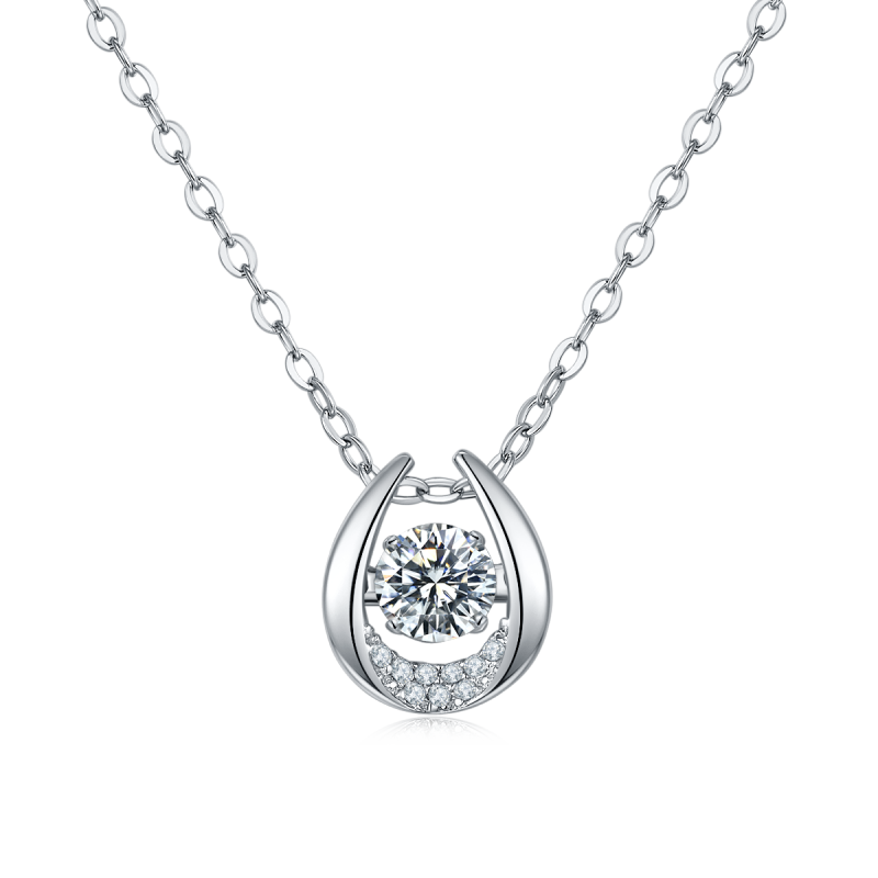 0.5CT Moissanite Sterling Silver Necklace