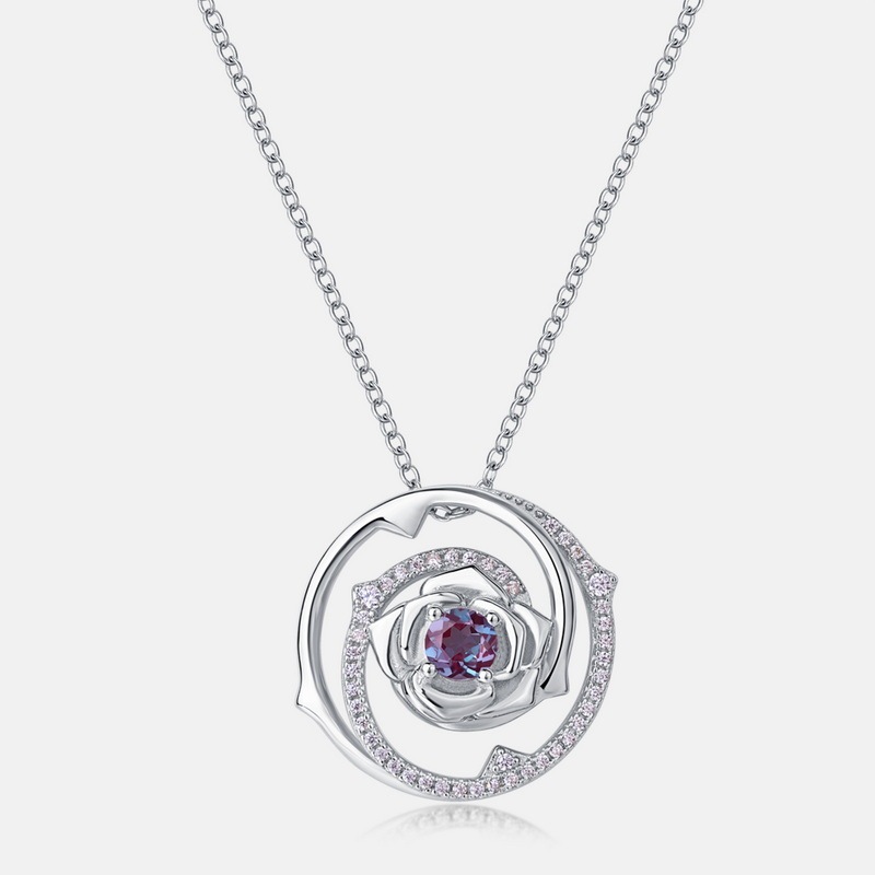 Rose Sterling Silver Necklace