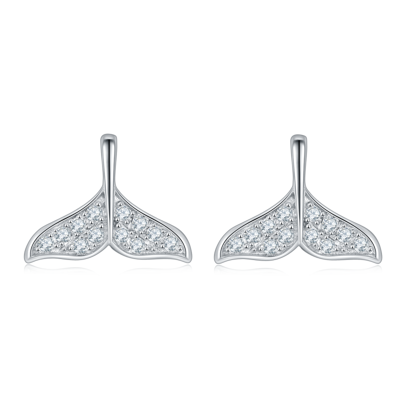 Mermaid Moissanite Sterling Silver Earrings
