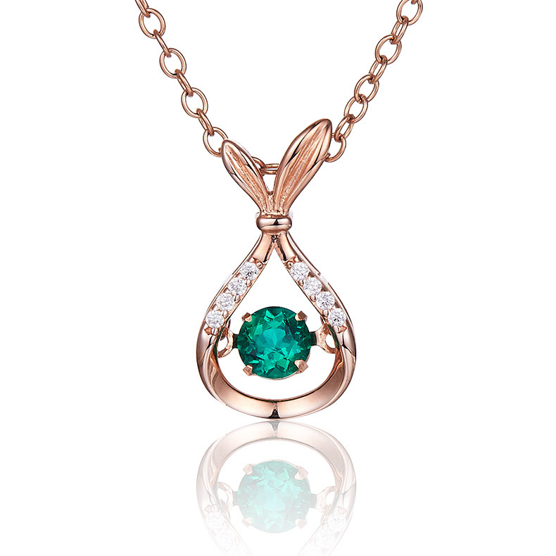 Emerald Sterling Silver Necklace